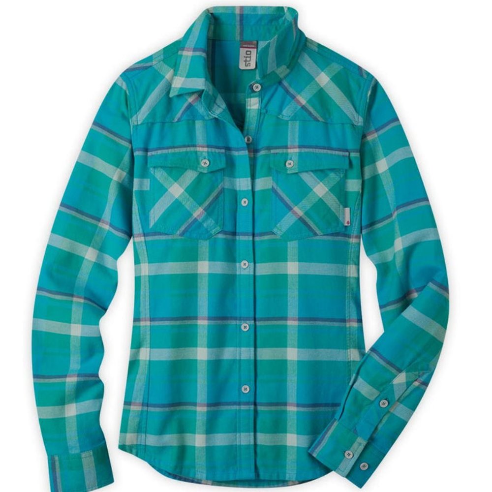 Stio Willow Flannel Shirt in Meltwater Strip